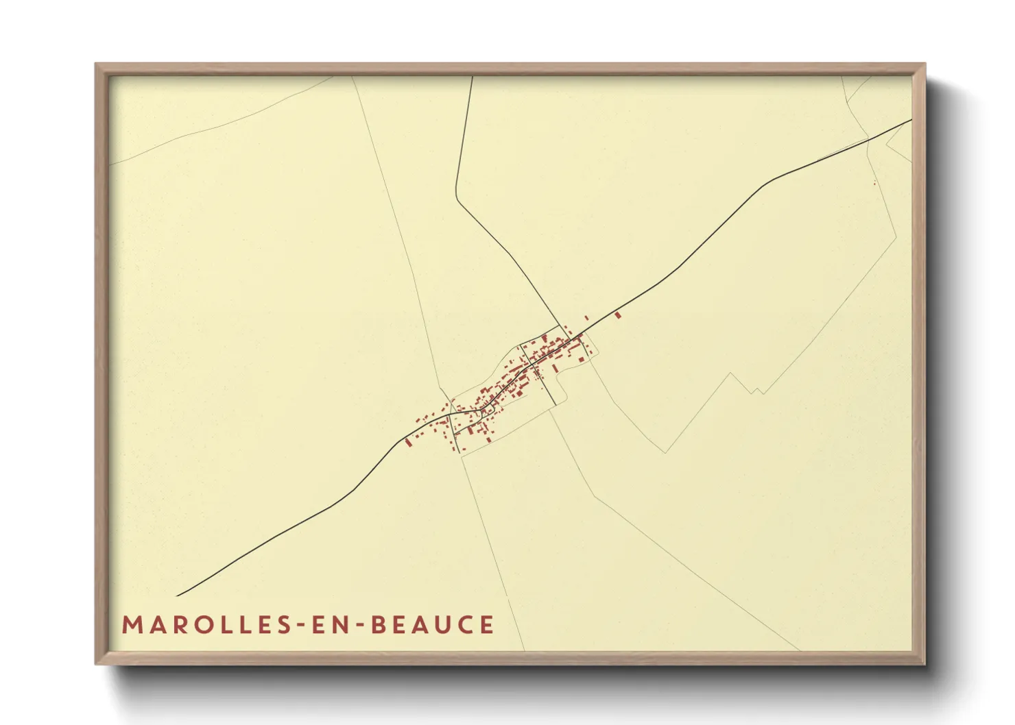 Une affiche de carte sur Marolles-en-Beauce