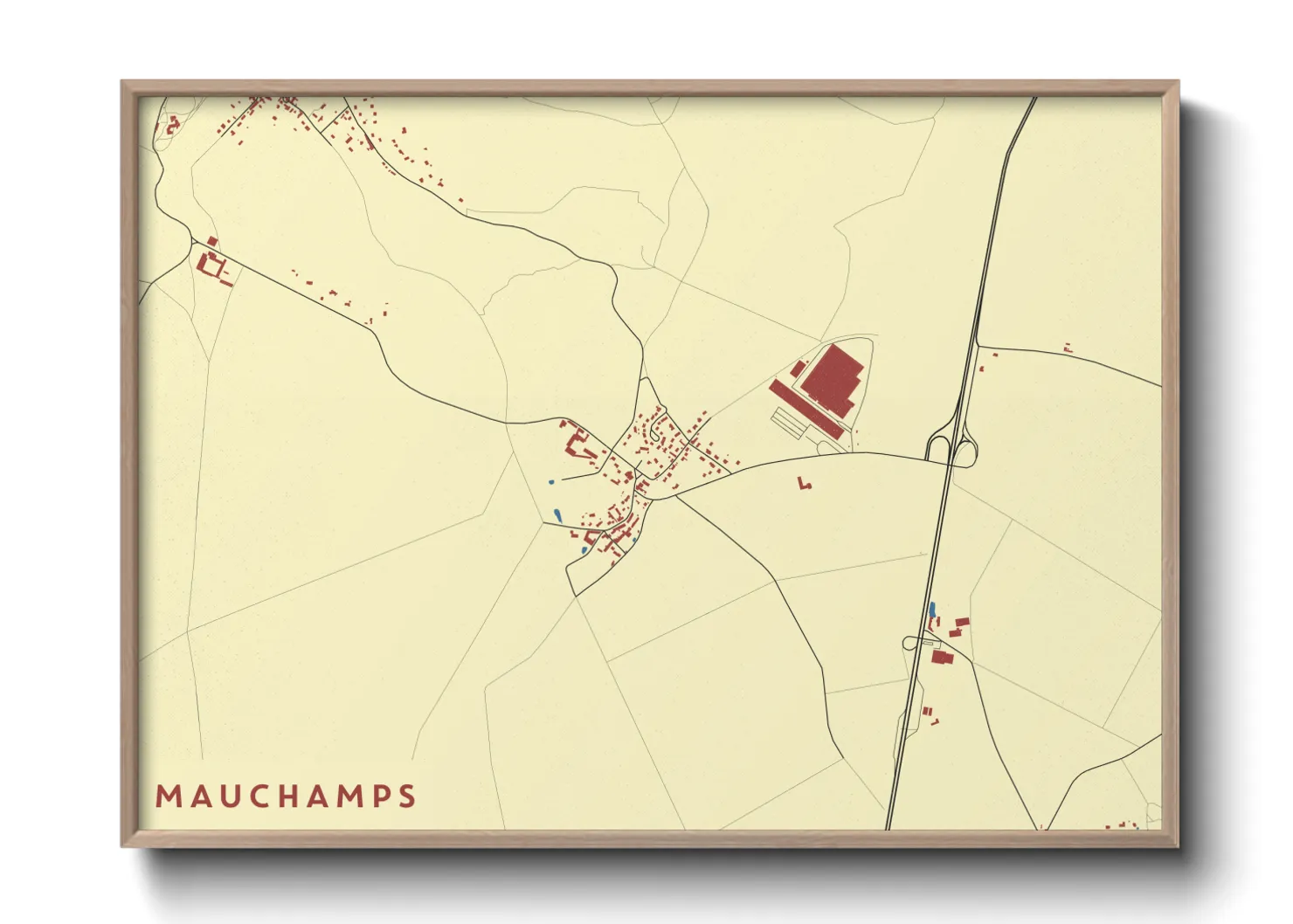 Une affiche de carte sur Mauchamps