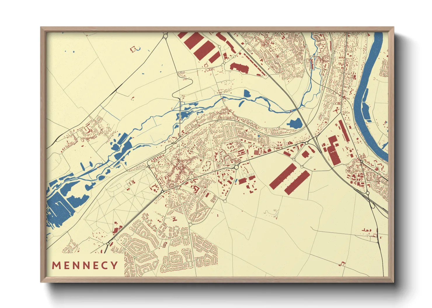 Une affiche de carte sur Mennecy