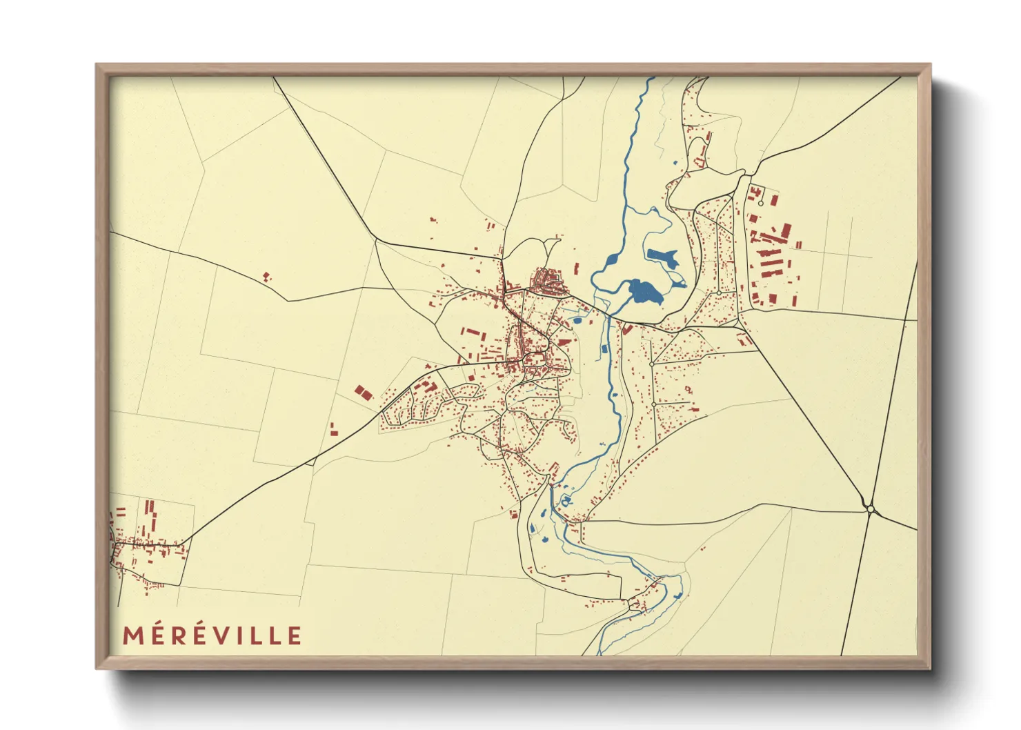 Une affiche de carte sur Méréville