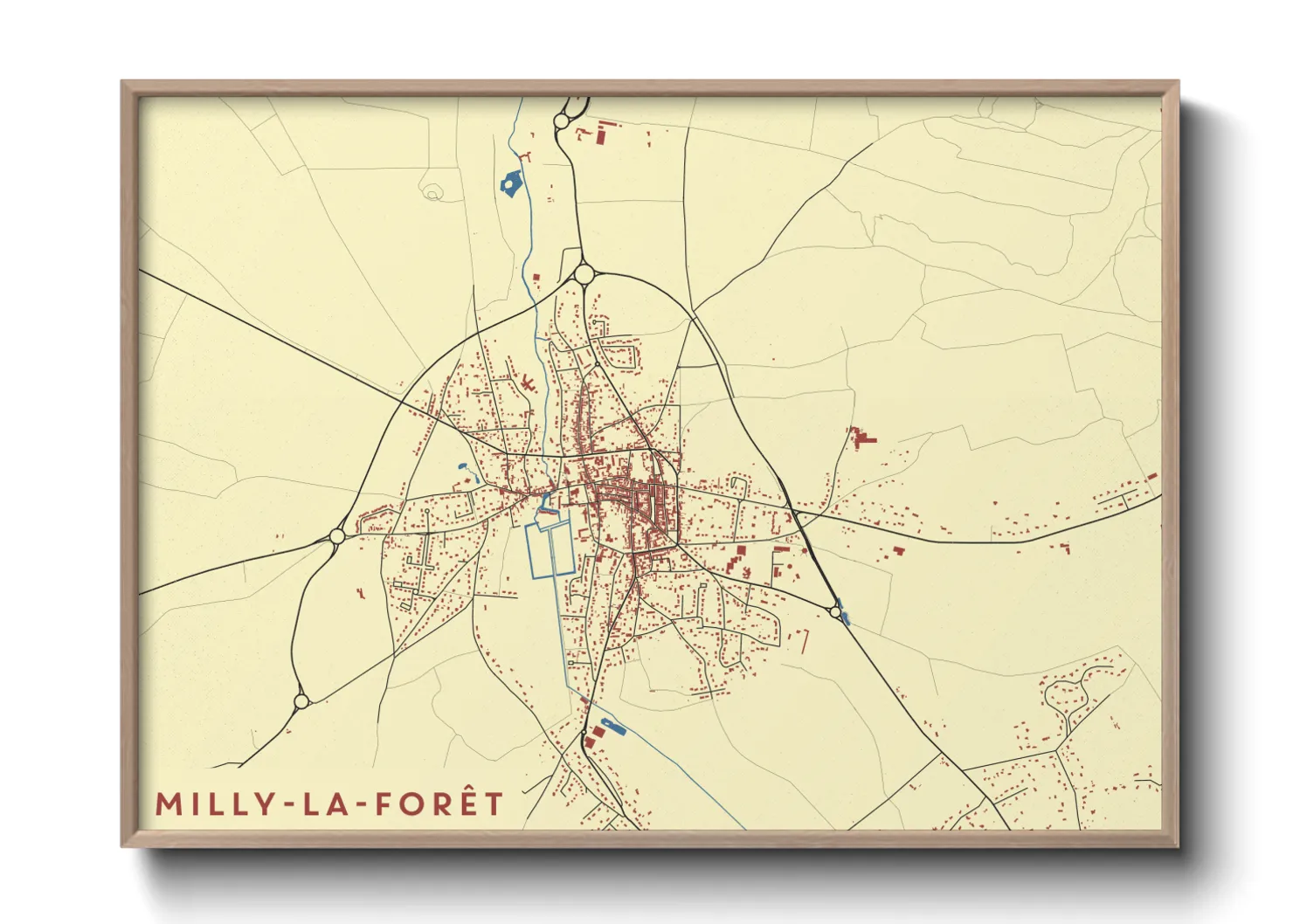 Une affiche de carte sur Milly-la-Forêt