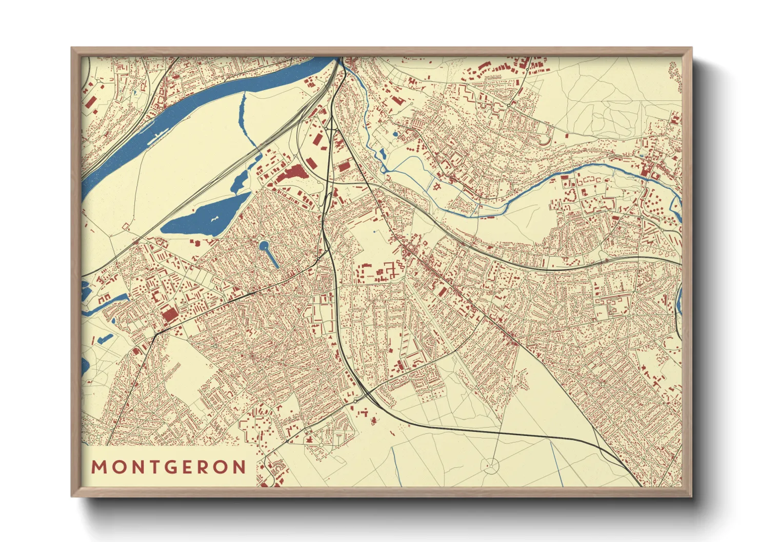 Une affiche de carte sur Montgeron