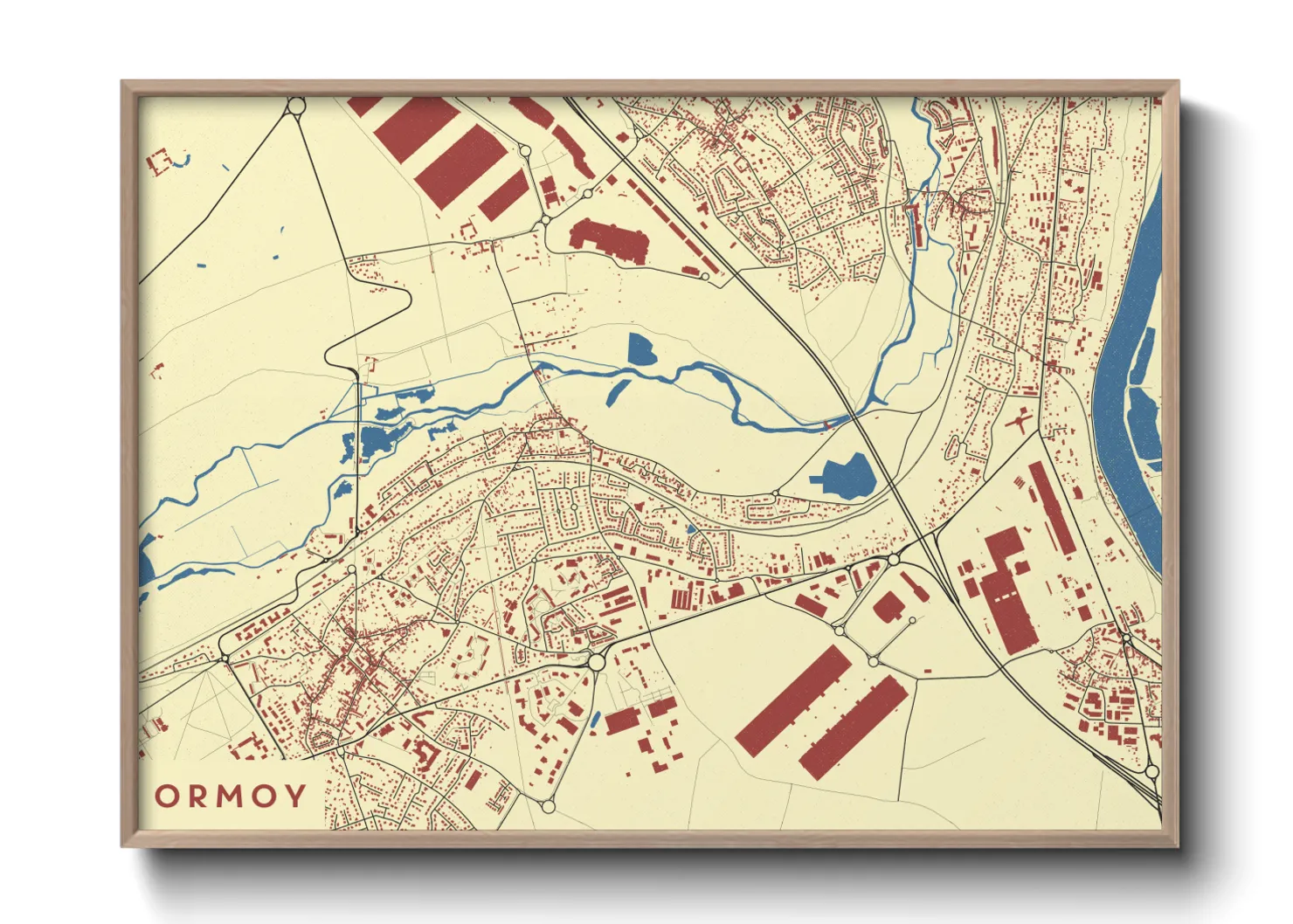 Une affiche de carte sur Ormoy