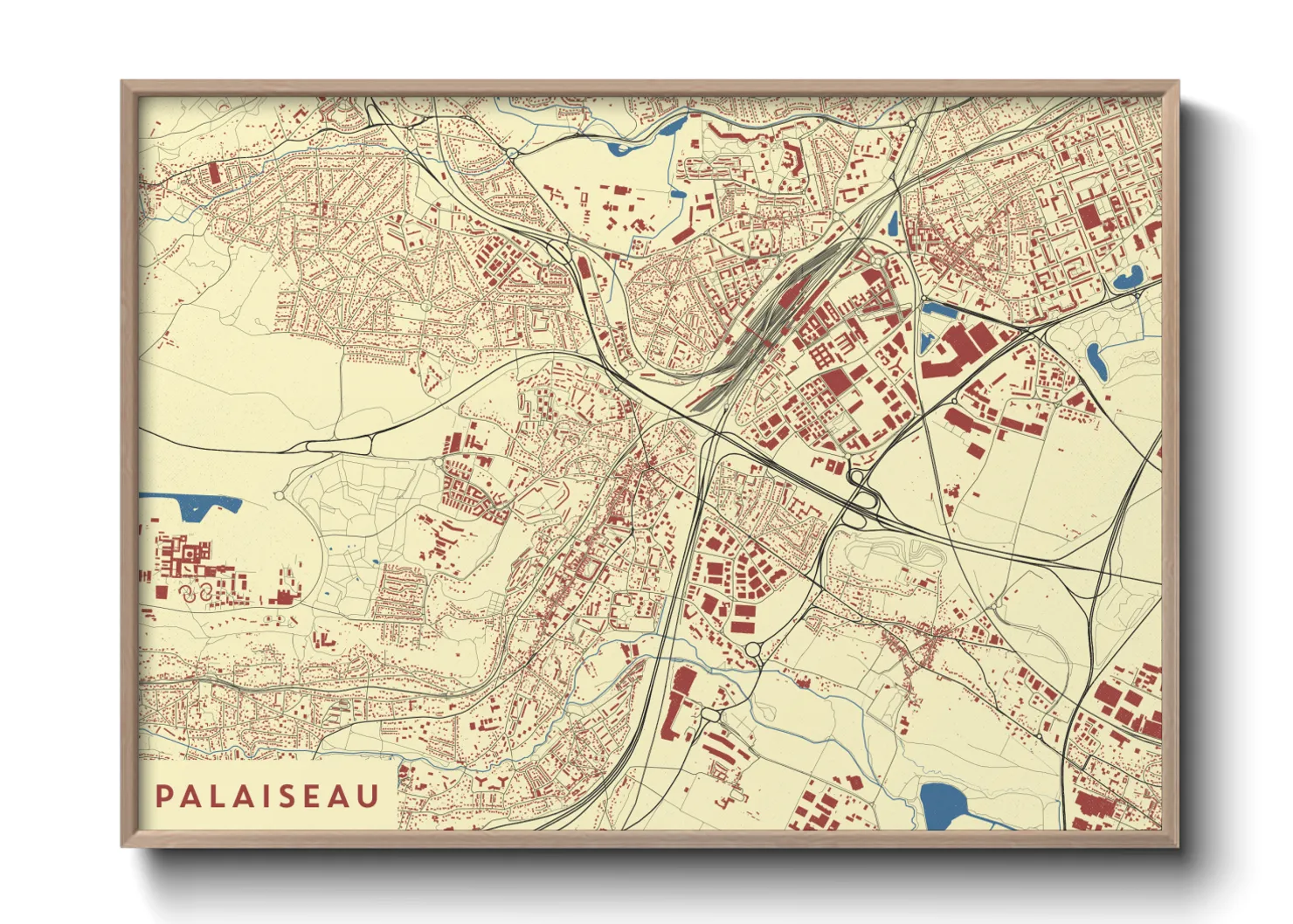 Une affiche de carte sur Palaiseau