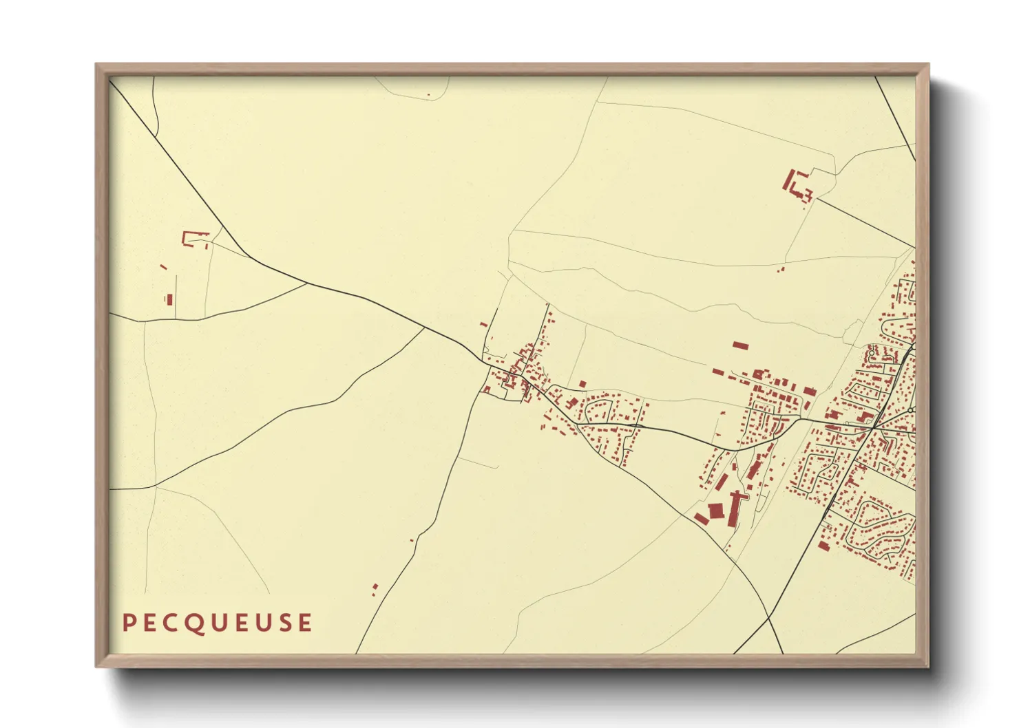 Une affiche de carte sur Pecqueuse
