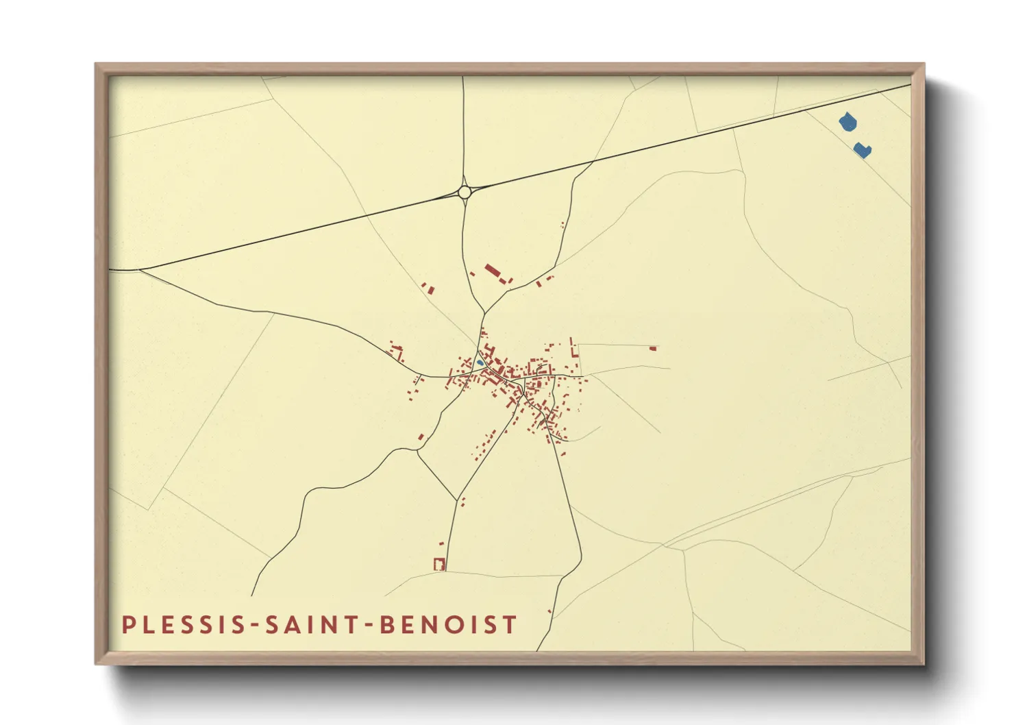Une affiche de carte sur Plessis-Saint-Benoist