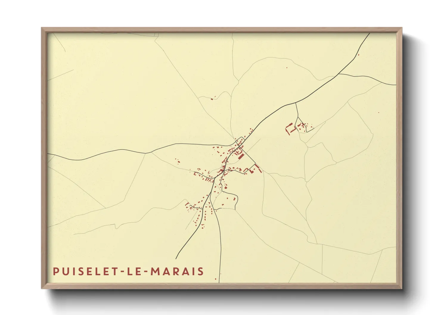 Une affiche de carte sur Puiselet-le-Marais