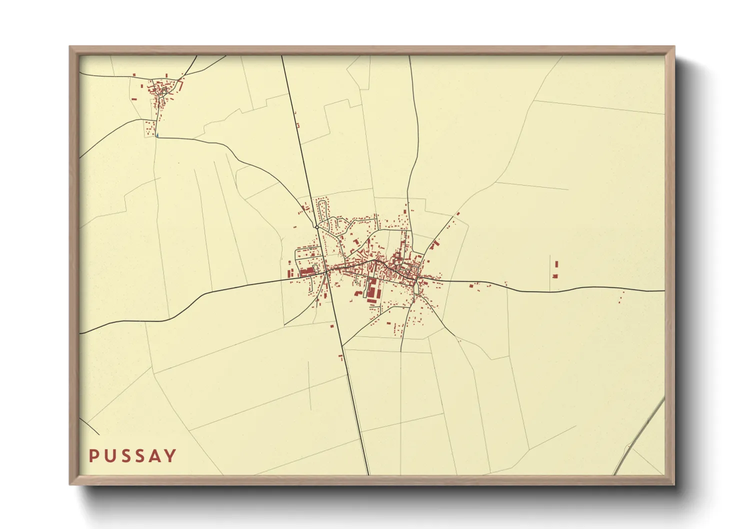 Une affiche de carte sur Pussay