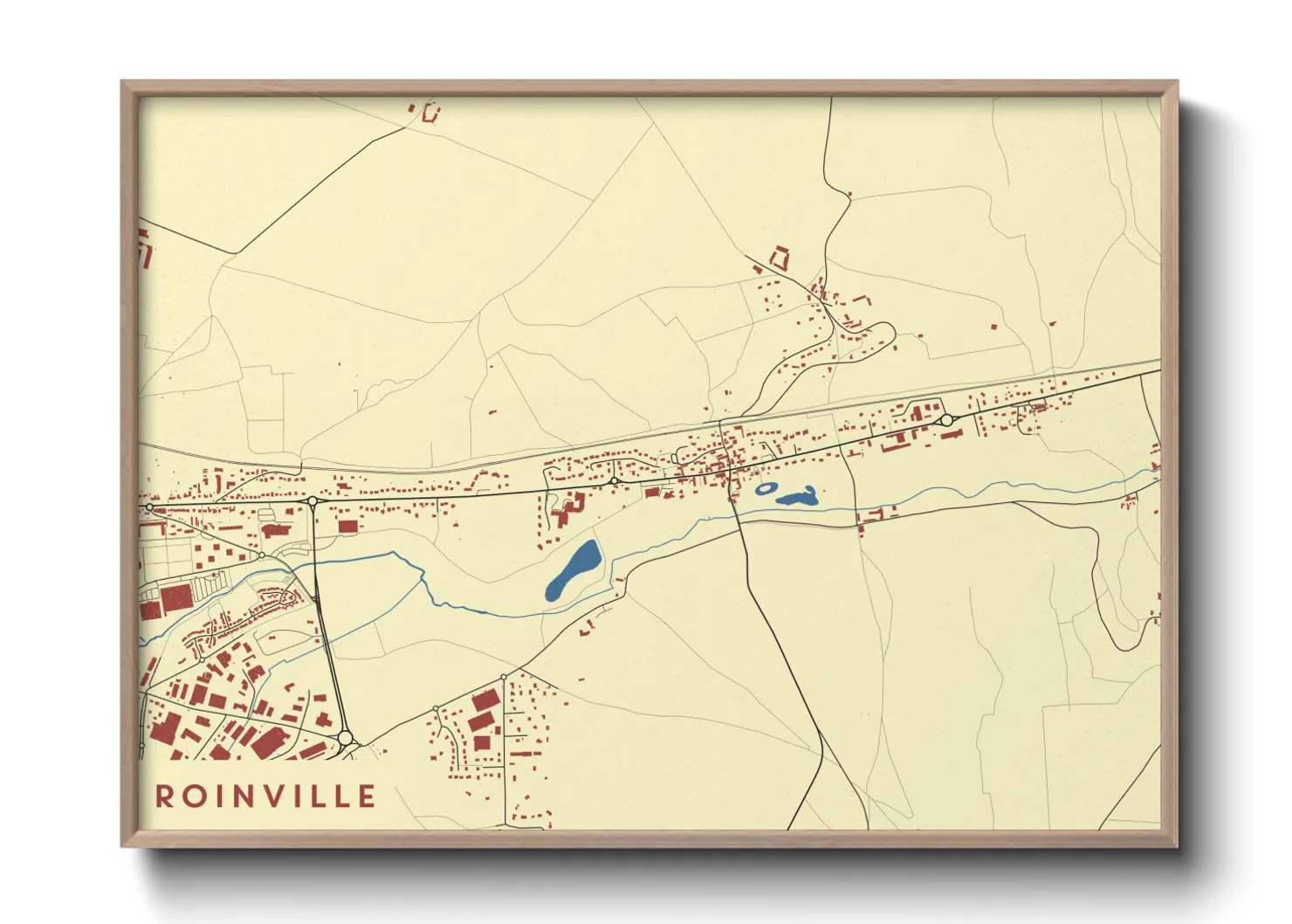 Une affiche de carte sur Roinville