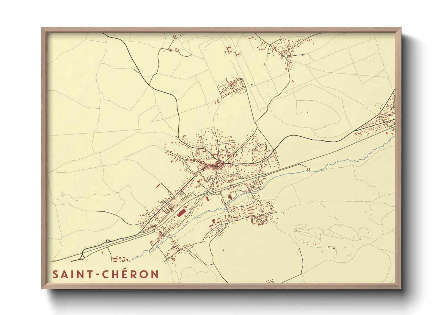 Une affiche de carte sur Saint-Chéron