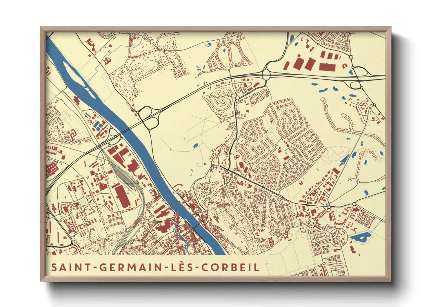 Une affiche de carte sur Saint-Germain-lès-Corbeil