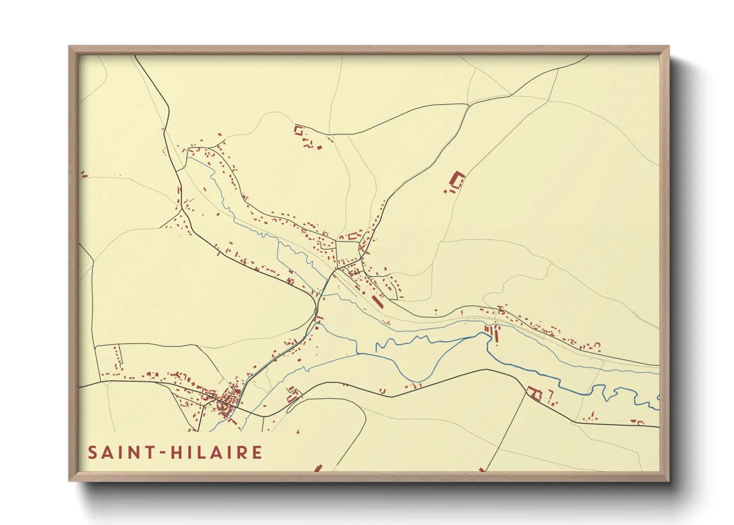 Une affiche de carte sur Saint-Hilaire