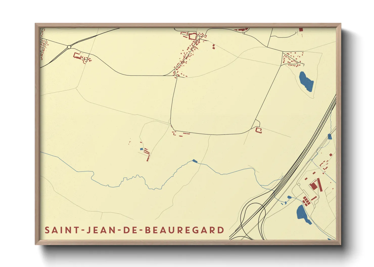 Une affiche de carte sur Saint-Jean-de-Beauregard
