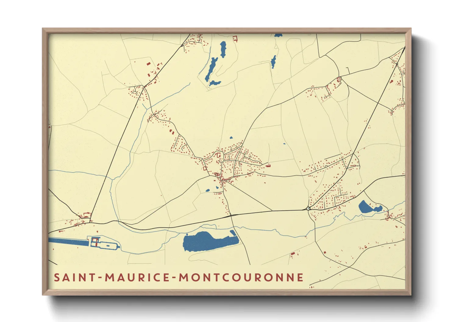 Une affiche de carte sur Saint-Maurice-Montcouronne