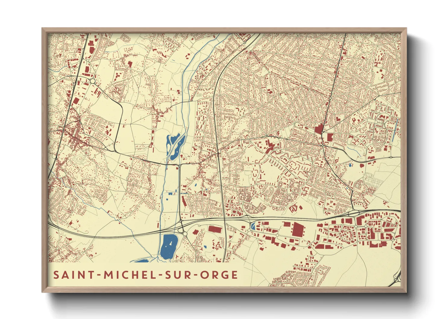 Une affiche de carte sur Saint-Michel-sur-Orge