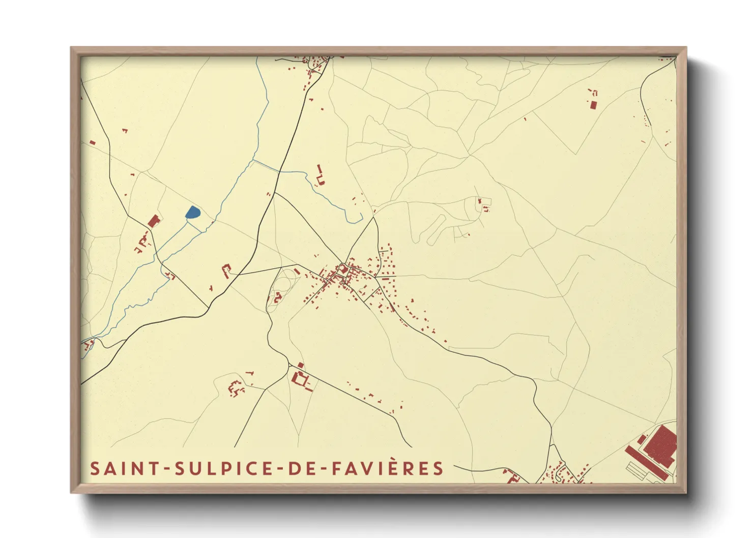 Une affiche de carte sur Saint-Sulpice-de-Favières