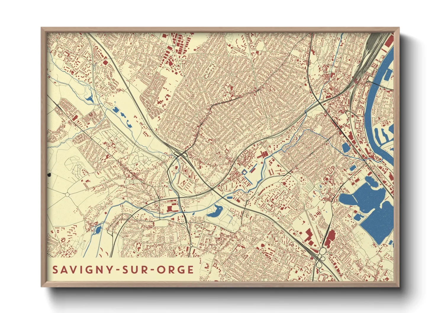 Une affiche de carte sur Savigny-sur-Orge
