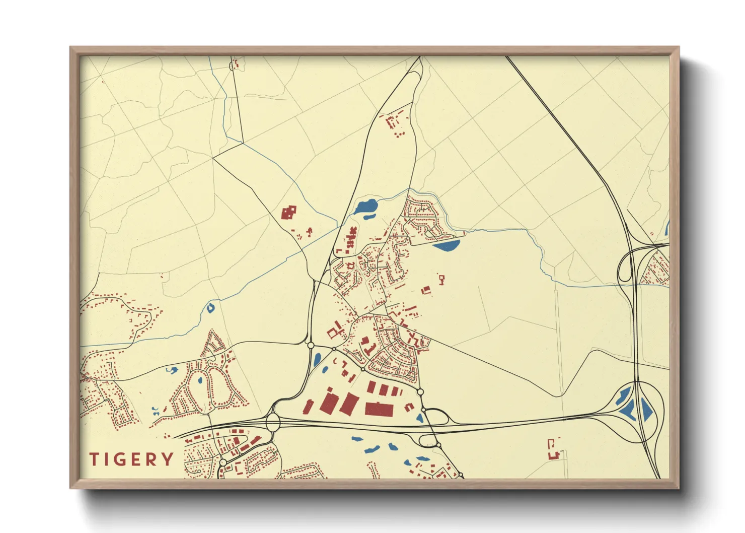 Une affiche de carte sur Tigery