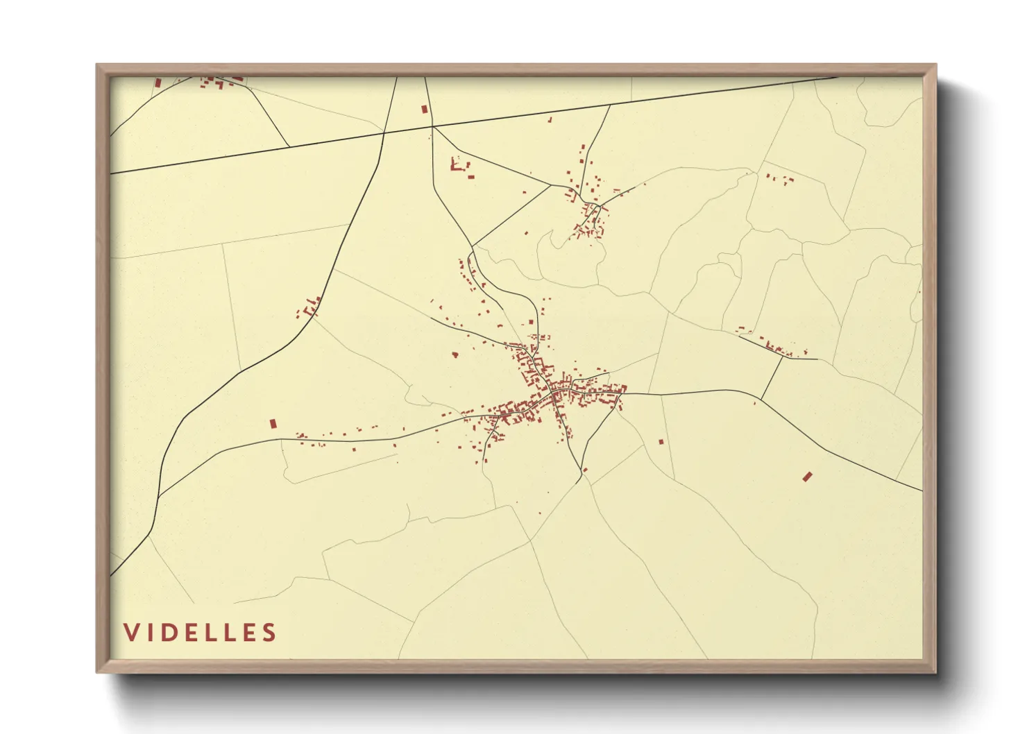 Une affiche de carte sur Videlles