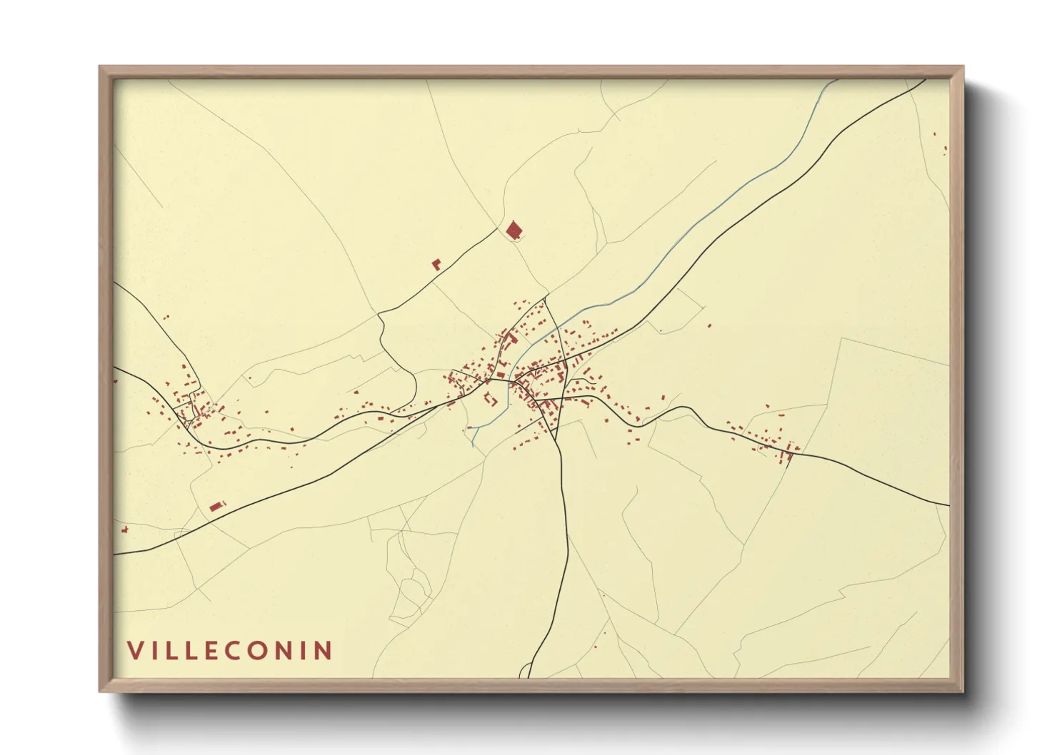 Une affiche de carte sur Villeconin