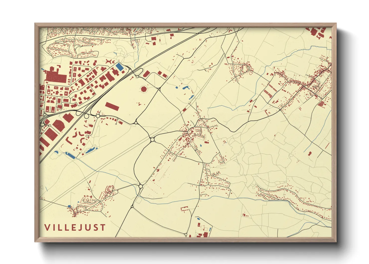 Une affiche de carte sur Villejust