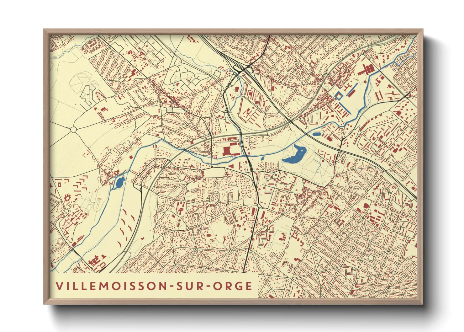 Une affiche de carte sur Villemoisson-sur-Orge