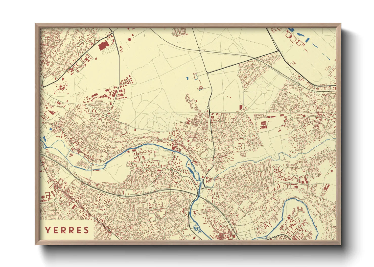 Une affiche de carte sur Yerres