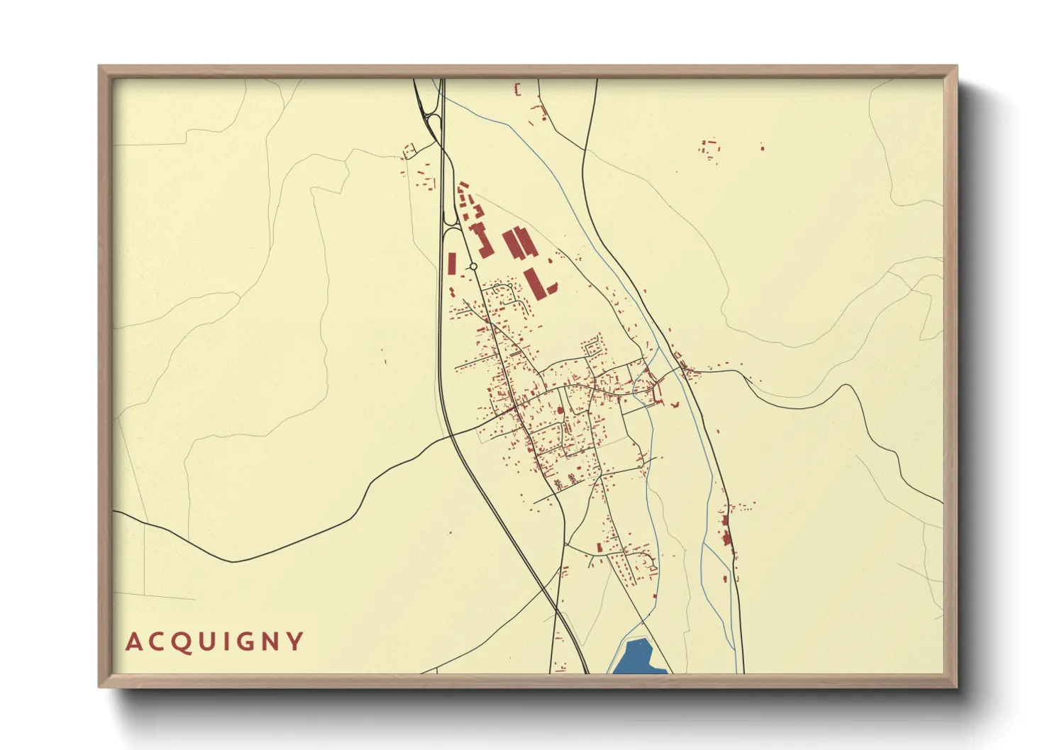 Une affiche de carte sur Acquigny