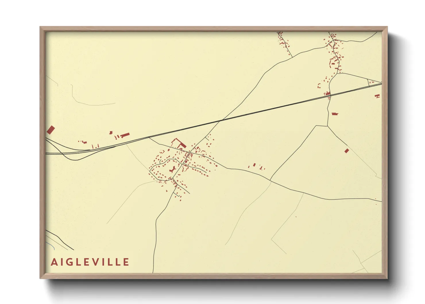 Une affiche de carte sur Aigleville
