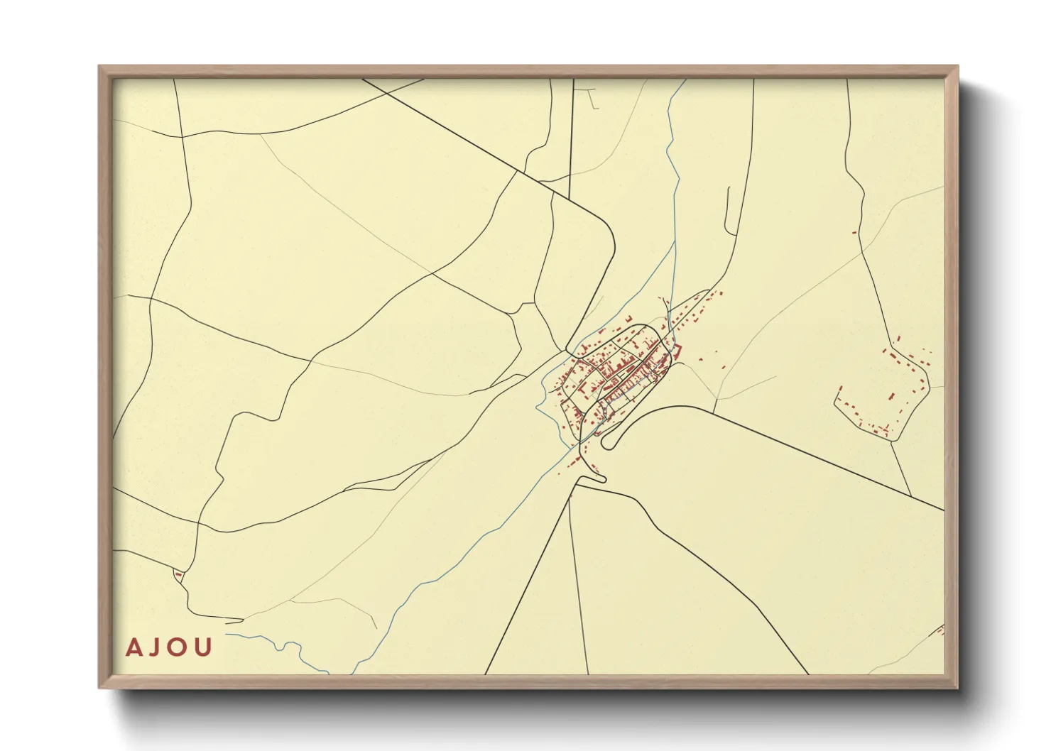 Une affiche de carte sur Ajou