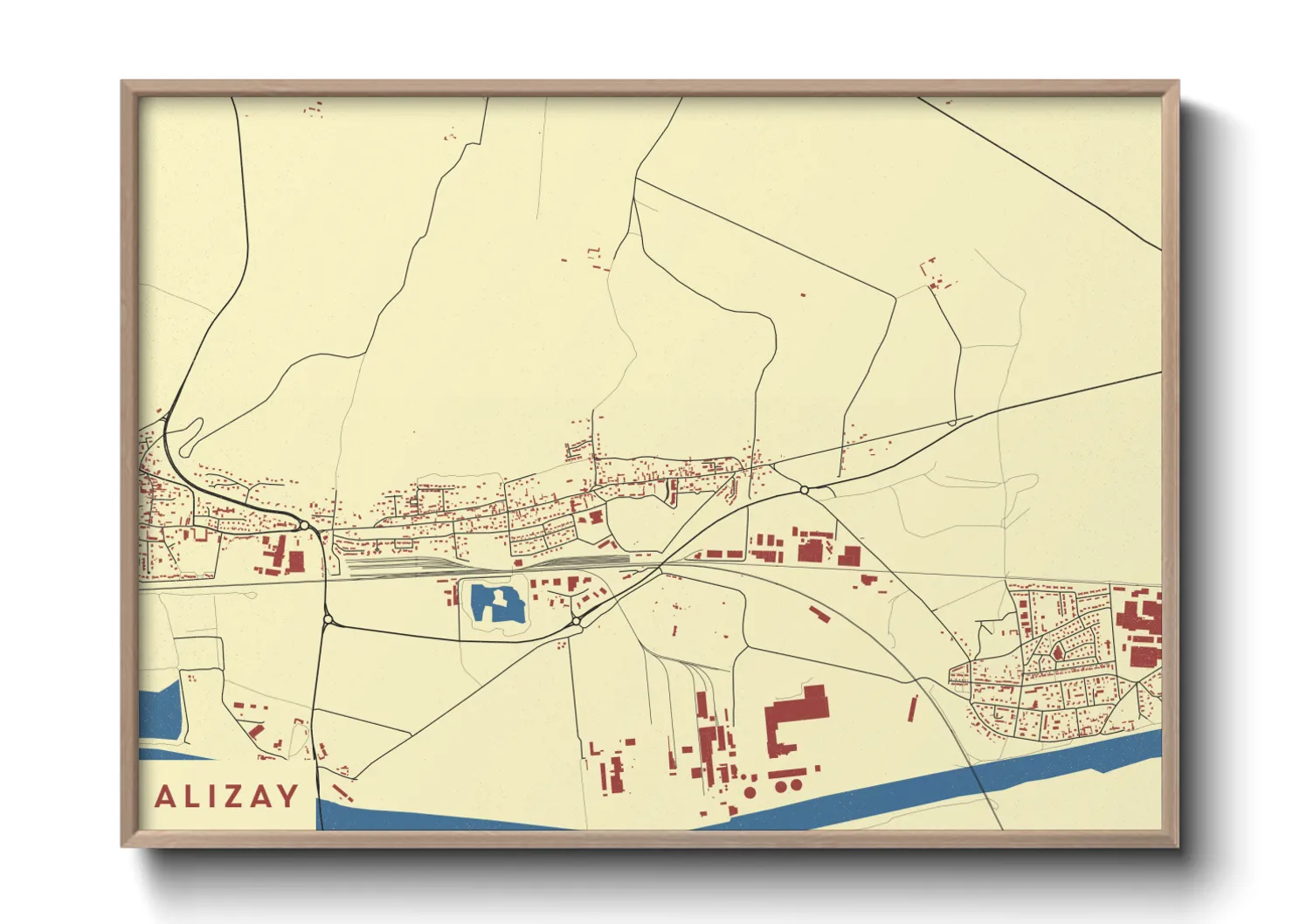 Une affiche de carte sur Alizay