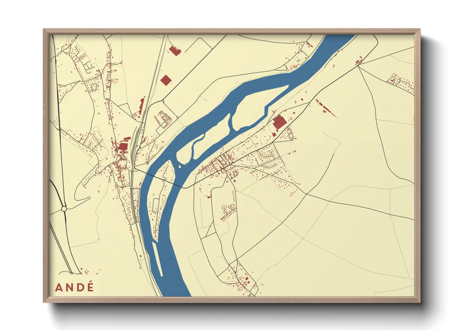 Une affiche de carte sur Andé