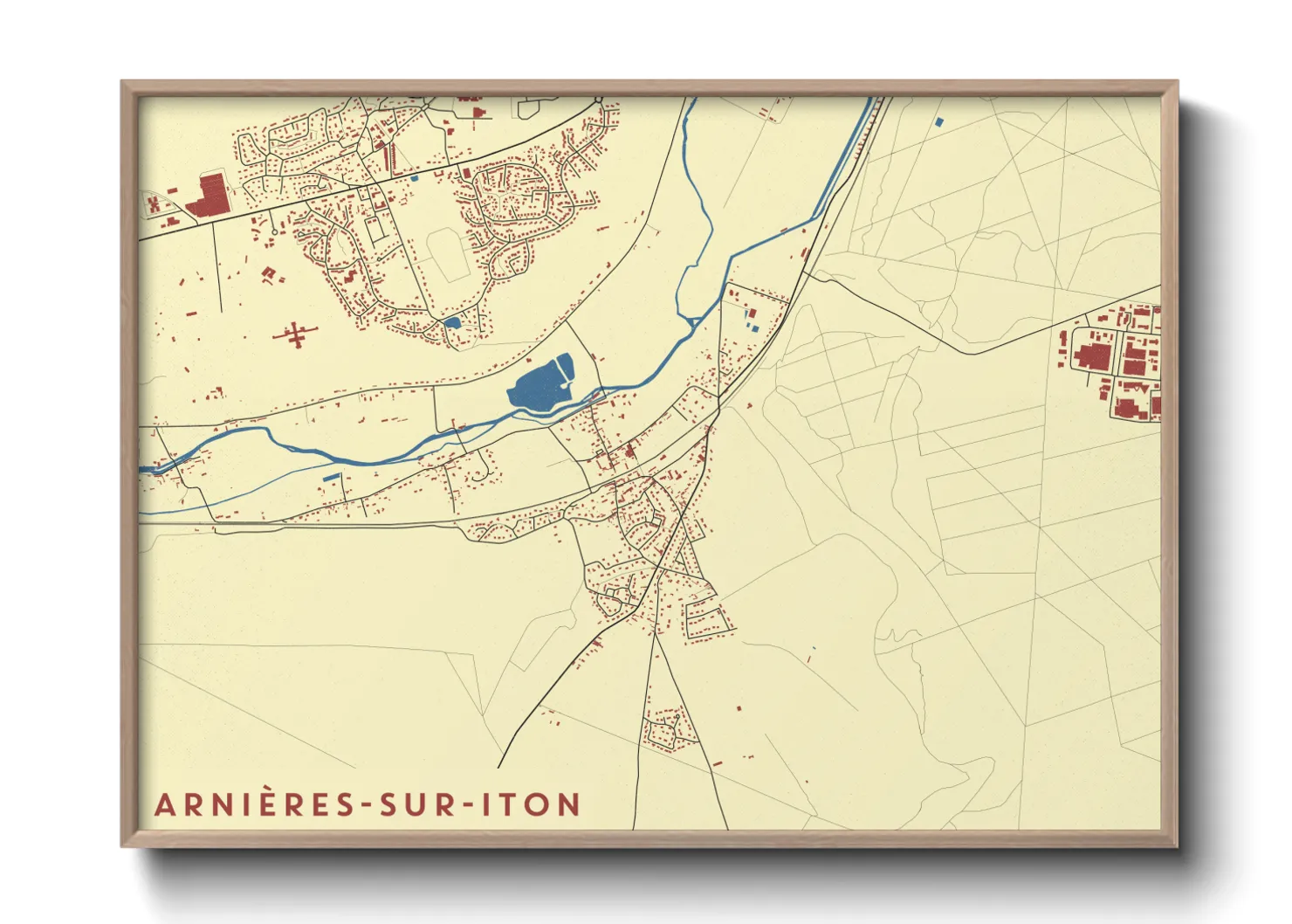 Une affiche de carte sur Arnières-sur-Iton