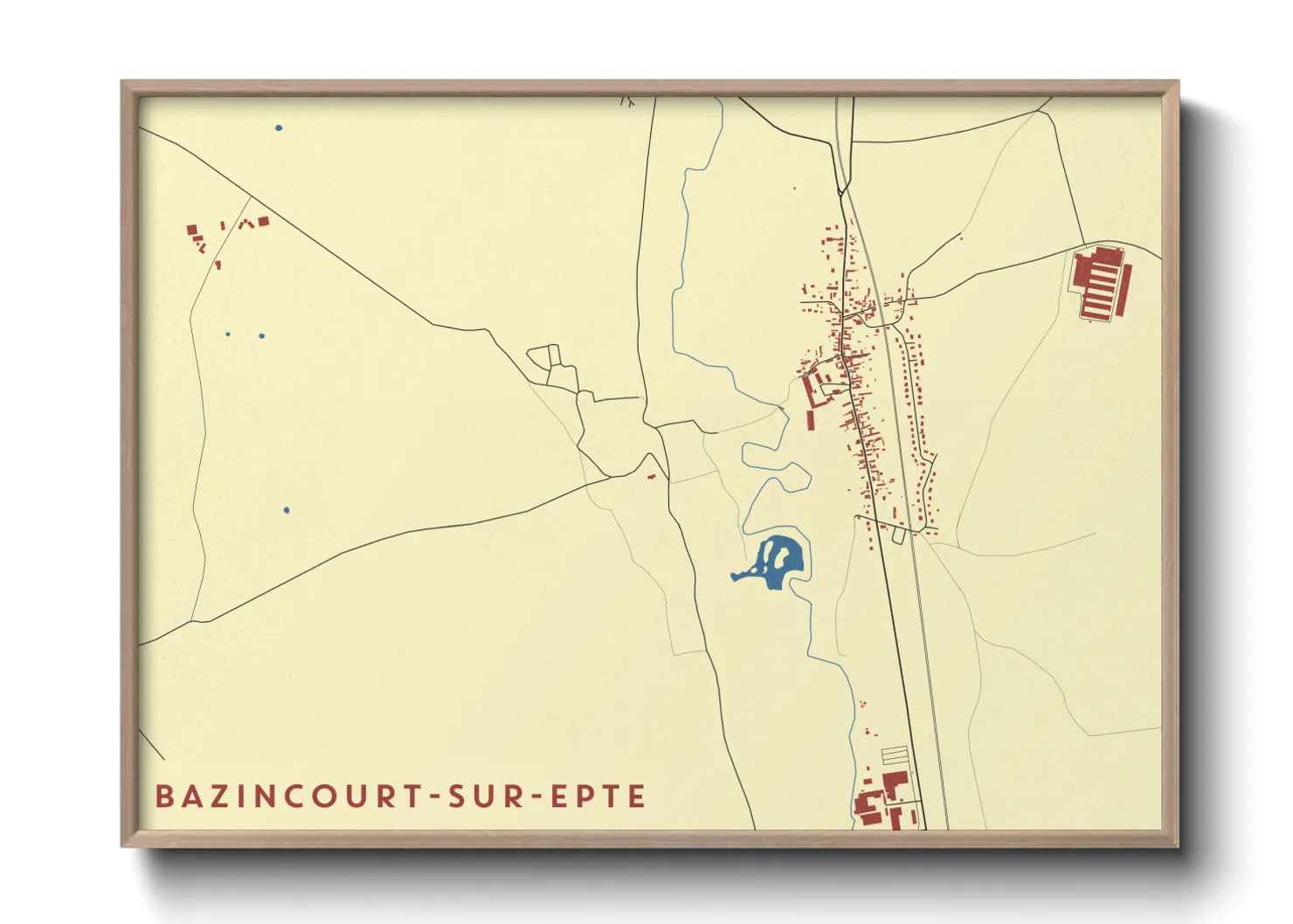 Une affiche de carte sur Bazincourt-sur-Epte