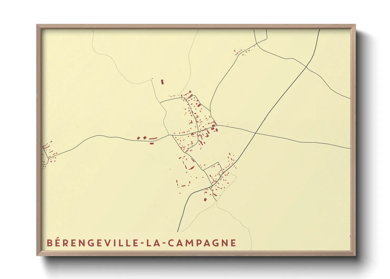 Une affiche de carte sur Bérengeville-la-Campagne