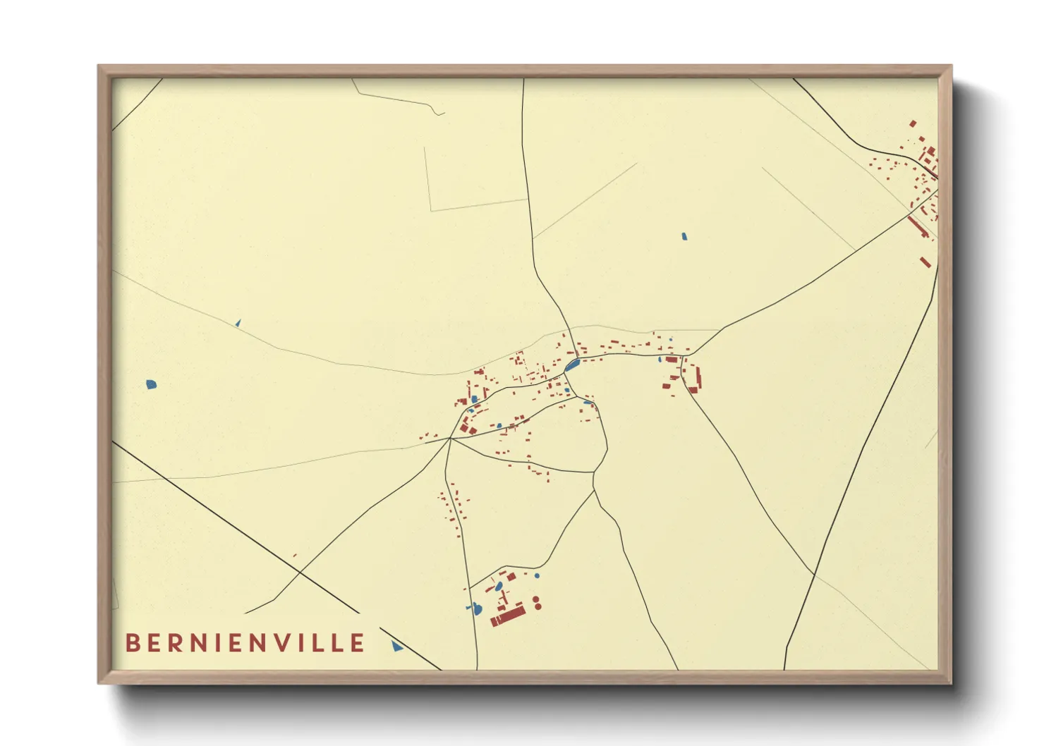 Une affiche de carte sur Bernienville