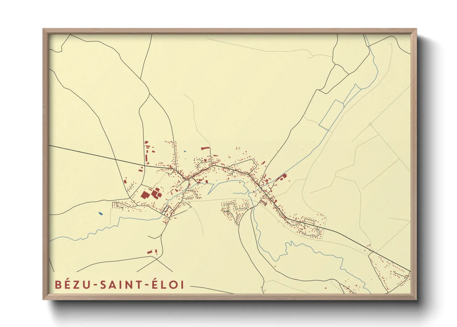 Une affiche de carte sur Bézu-Saint-Éloi