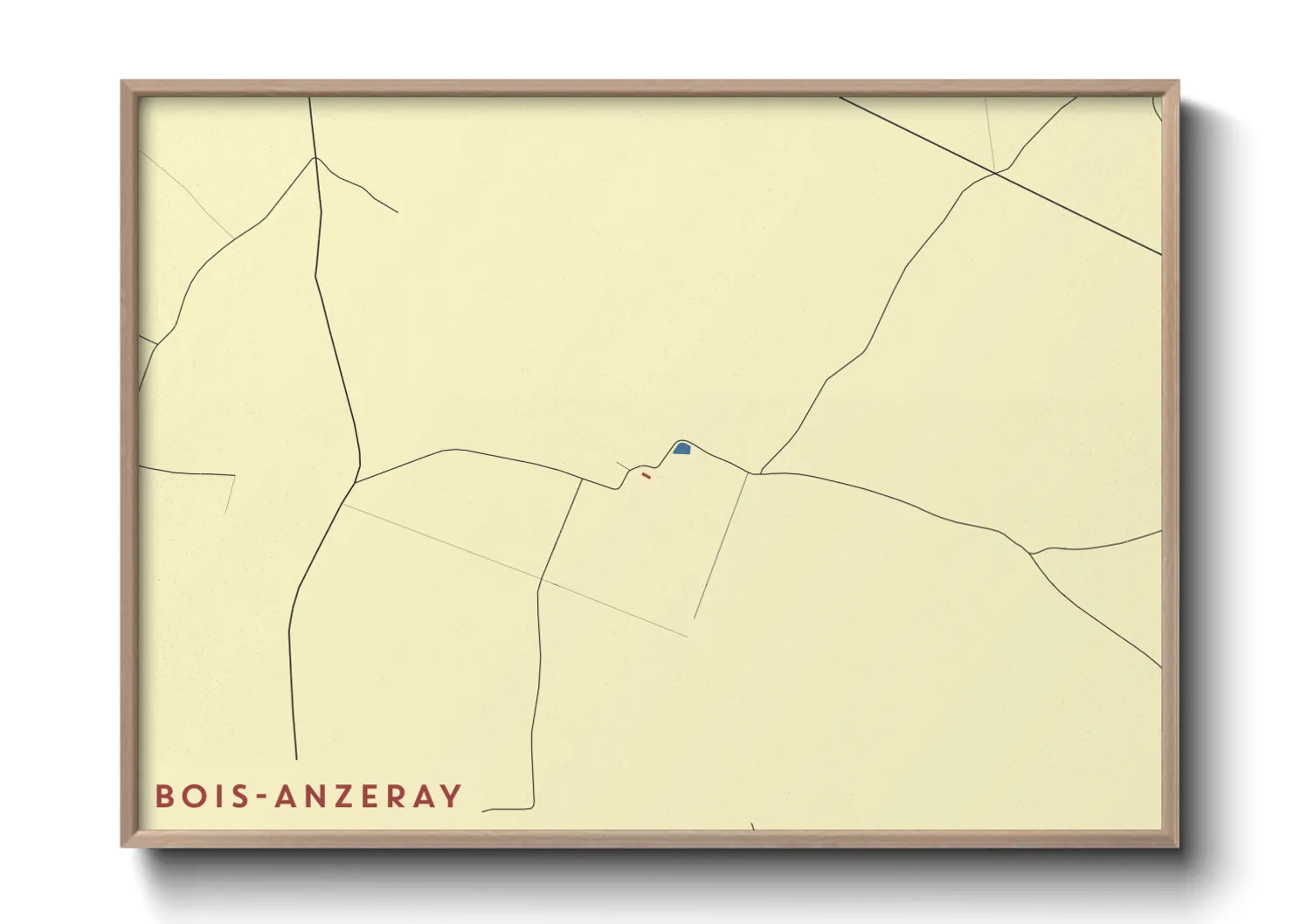 Une affiche de carte sur Bois-Anzeray
