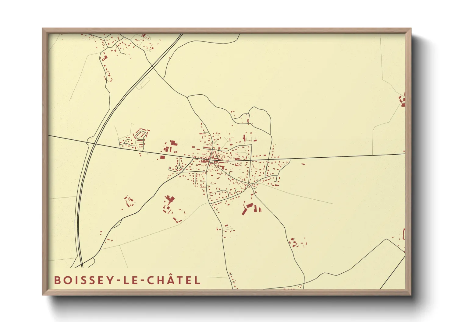 Une affiche de carte sur Boissey-le-Châtel