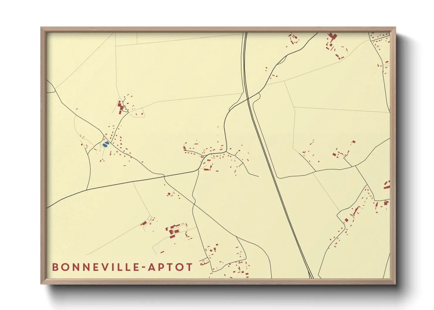 Une affiche de carte sur Bonneville-Aptot
