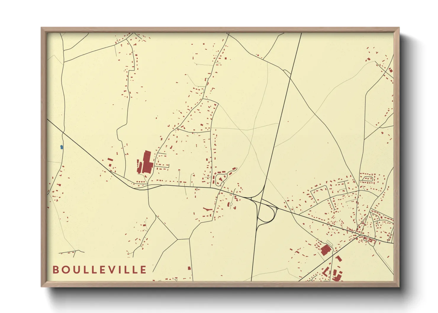 Une affiche de carte sur Boulleville
