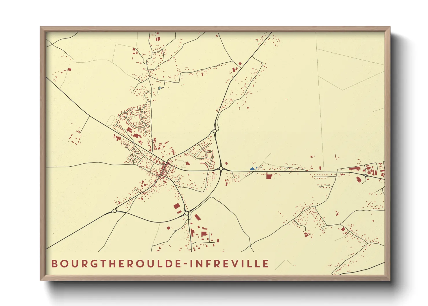 Une affiche de carte sur Bourgtheroulde-Infreville