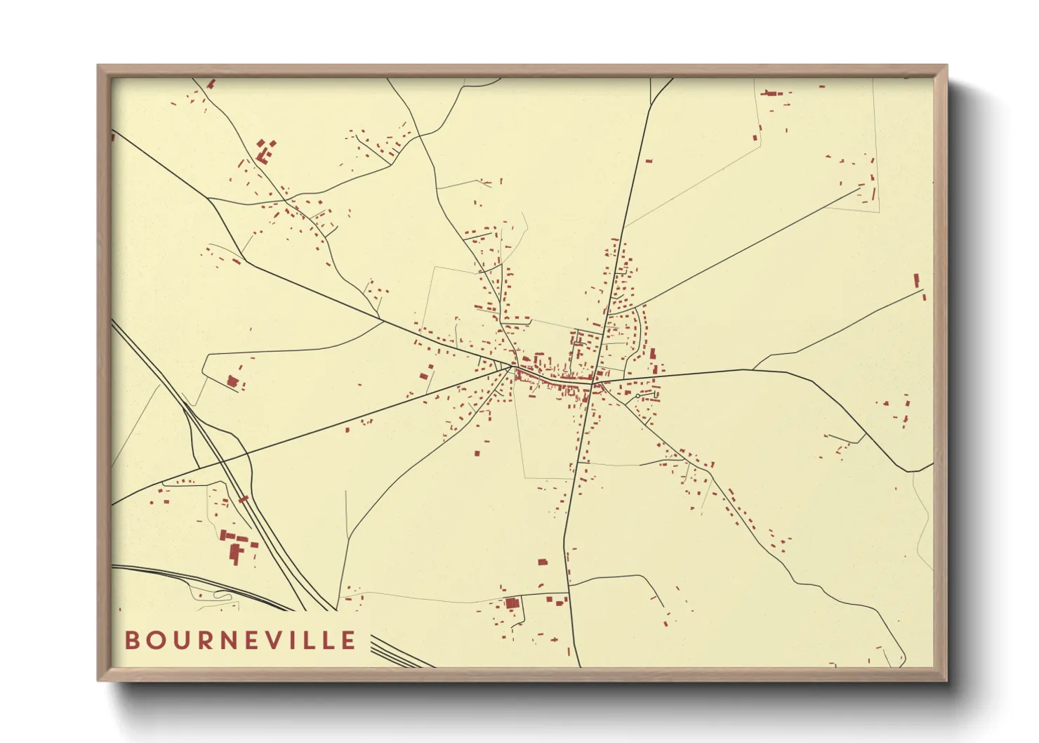 Une affiche de carte sur Bourneville