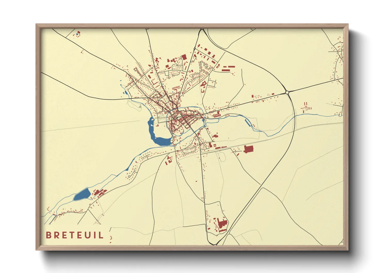 Une affiche de carte sur Breteuil