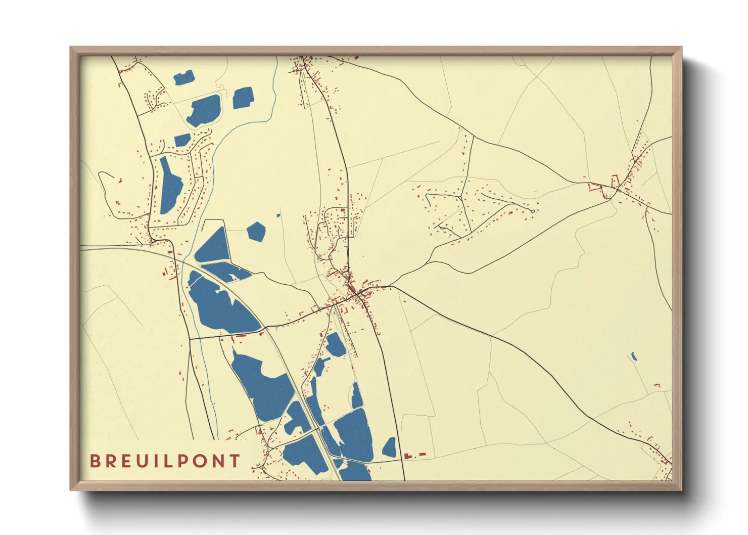 Une affiche de carte sur Breuilpont