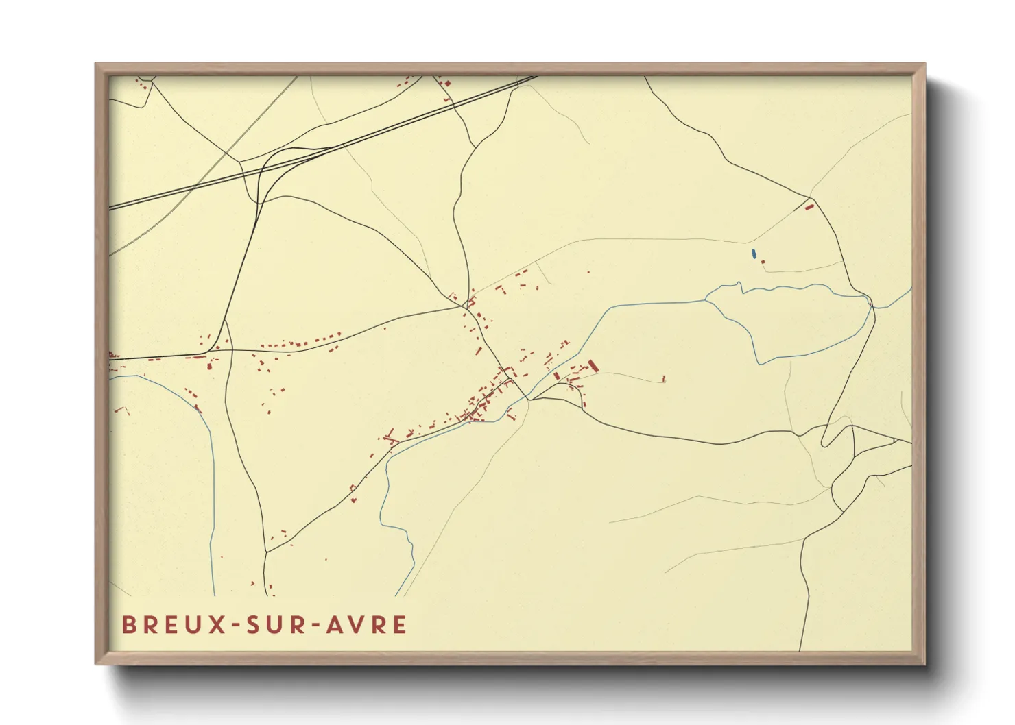 Une affiche de carte sur Breux-sur-Avre