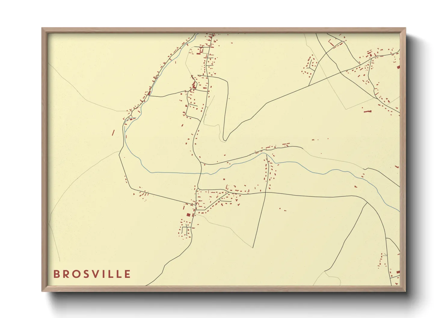 Une affiche de carte sur Brosville