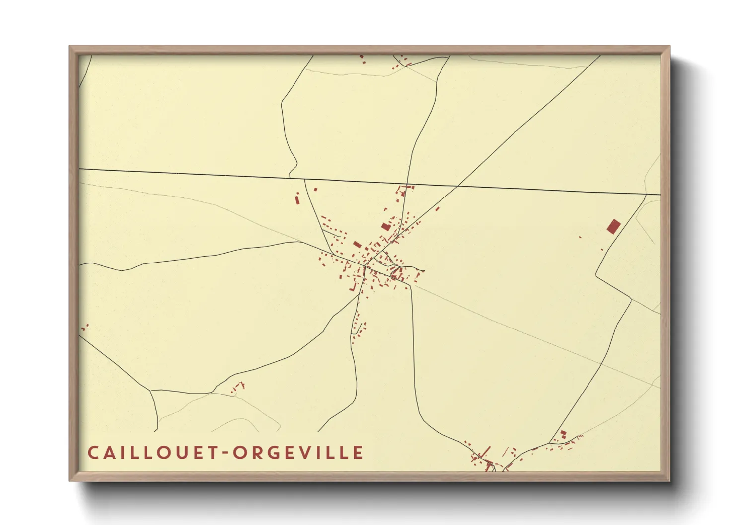 Une affiche de carte sur Caillouet-Orgeville