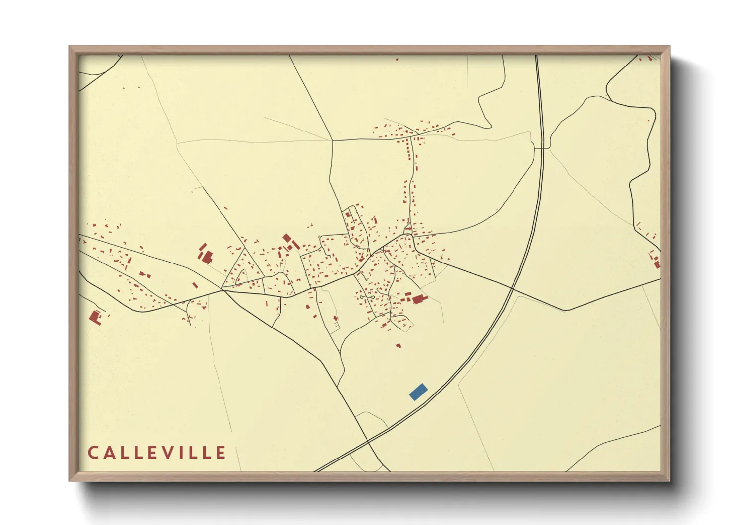 Une affiche de carte sur Calleville