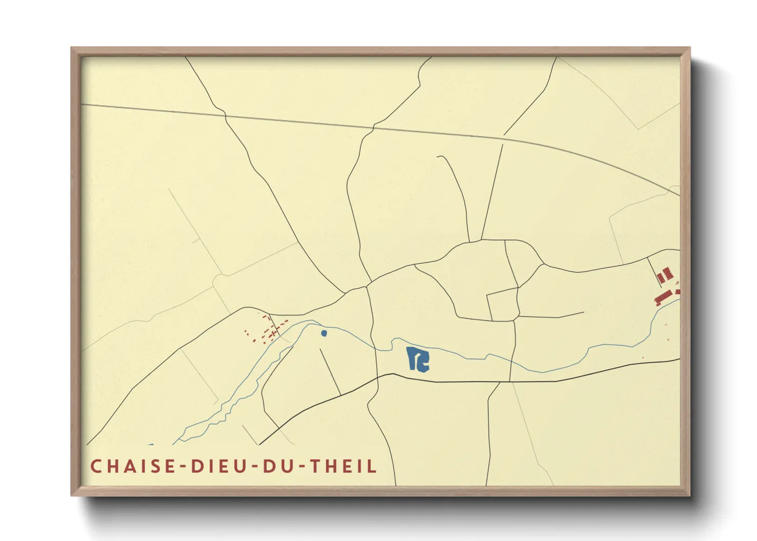 Une affiche de carte sur Chaise-Dieu-du-Theil